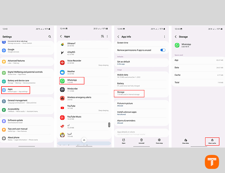آموزش پاک کردن کش برنامه در HyperOS