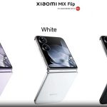 تصویر گوشی Xiaomi MIX Flip در حالت تاشده با صفحه‌نمایش خارجی و طراحی براق.