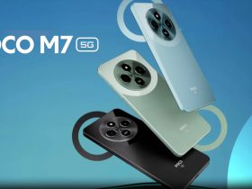 تصویر Poco M7 5G در سه رنگ با طراحی مدرن و دوربین ۵۰ مگاپیکسلی.