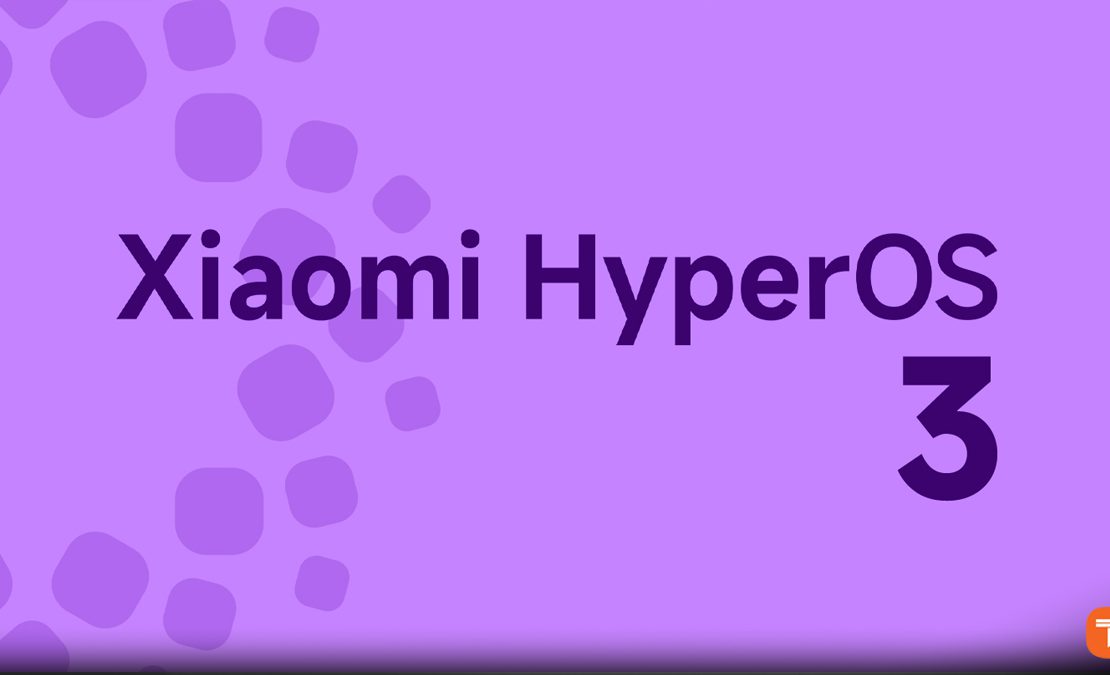 نمایش لوگوی Xiaomi HyperOS 3 با طراحی بنفش، مرتبط با بحث هماهنگی با Material Design 3 گوگل