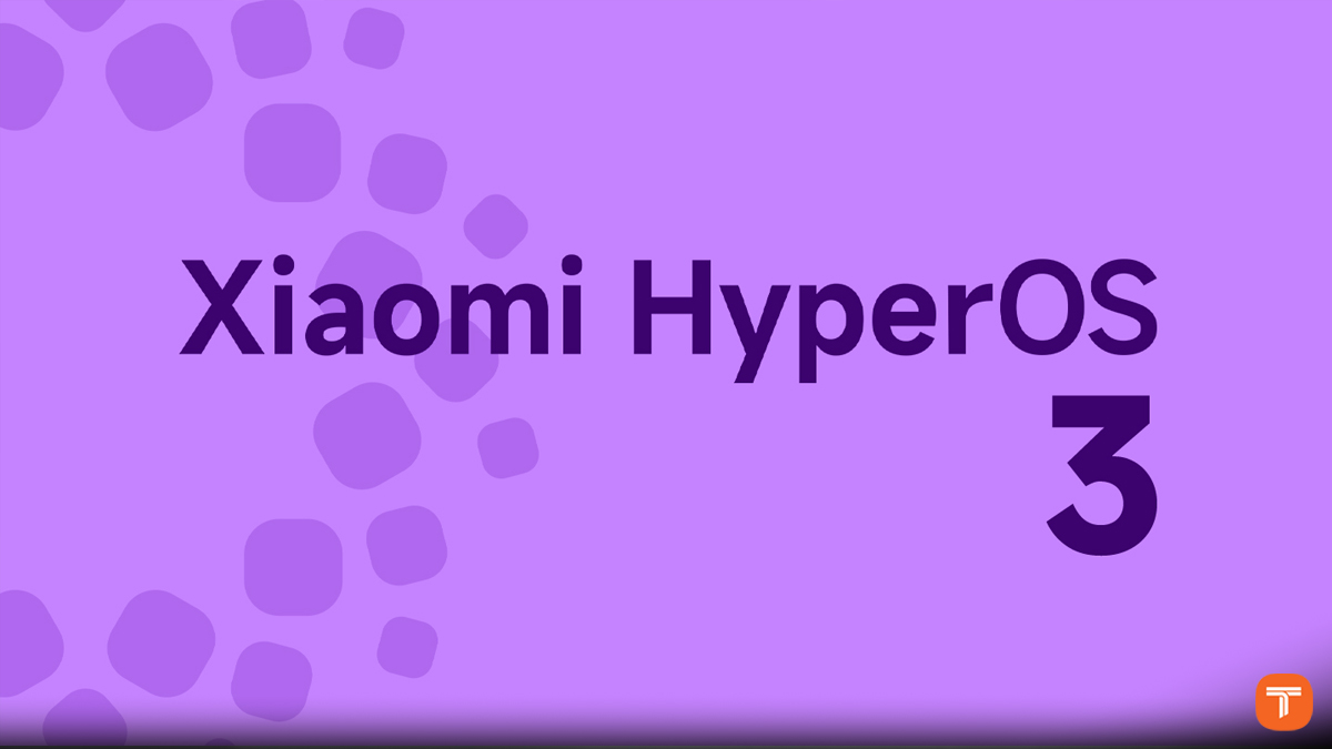 نمایش لوگوی Xiaomi HyperOS 3 با طراحی بنفش، مرتبط با بحث هماهنگی با Material Design 3 گوگل