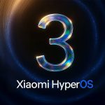 لوگوی HyperOS 3 شیائومی با طراحی شیشه مایع در پس‌زمینه تاریک