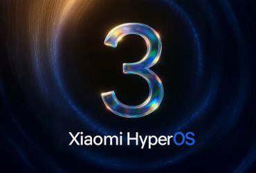 لوگوی HyperOS 3 شیائومی با طراحی شیشه مایع در پس‌زمینه تاریک