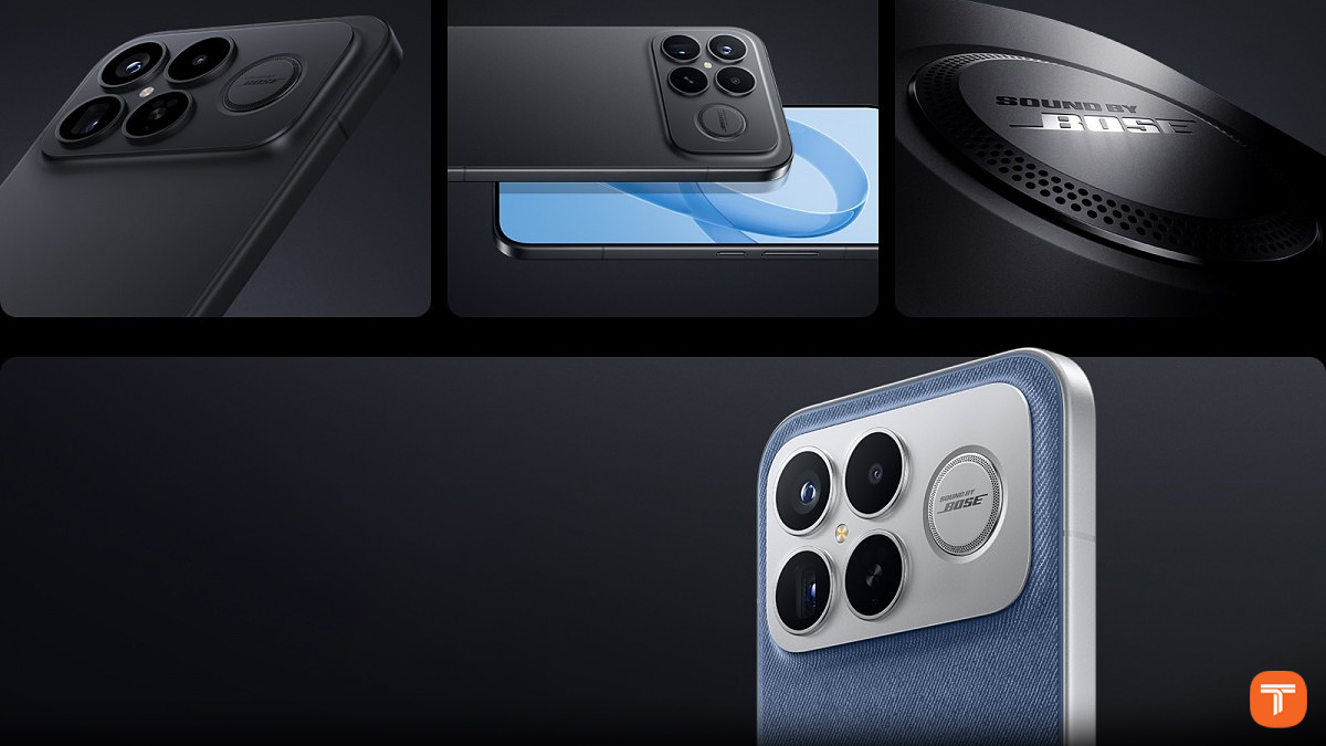 طراحی و ماژول دوربین گوشی Redmi K90 Pro Max با سیستم صوتی Bose و بدنه لوکس آبی و مشکی